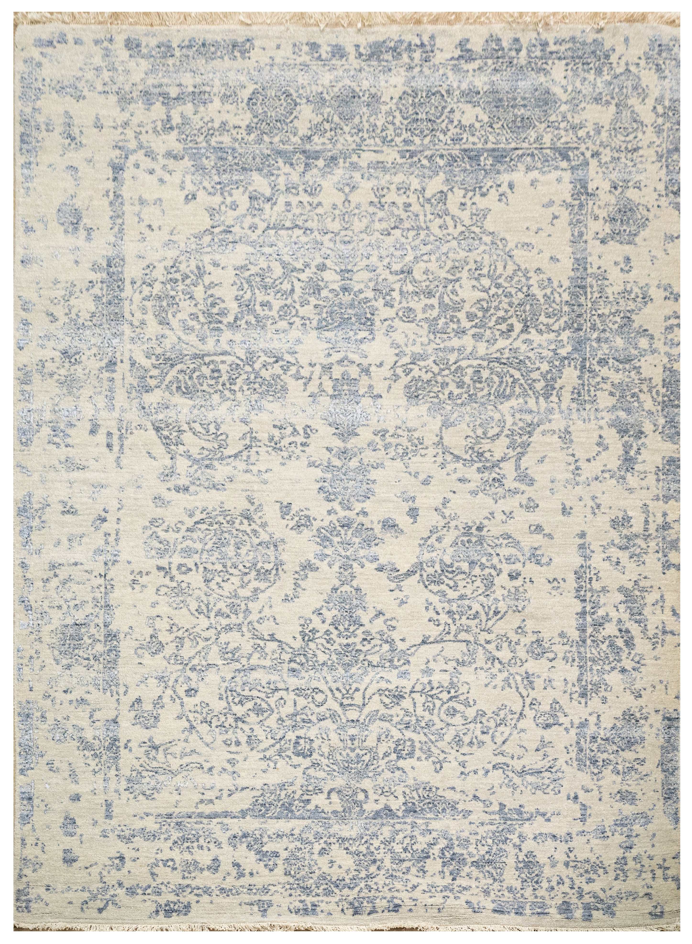Handknotted Carpet, DIA - 114 JK ROUND Pastel Gray & Manatee
